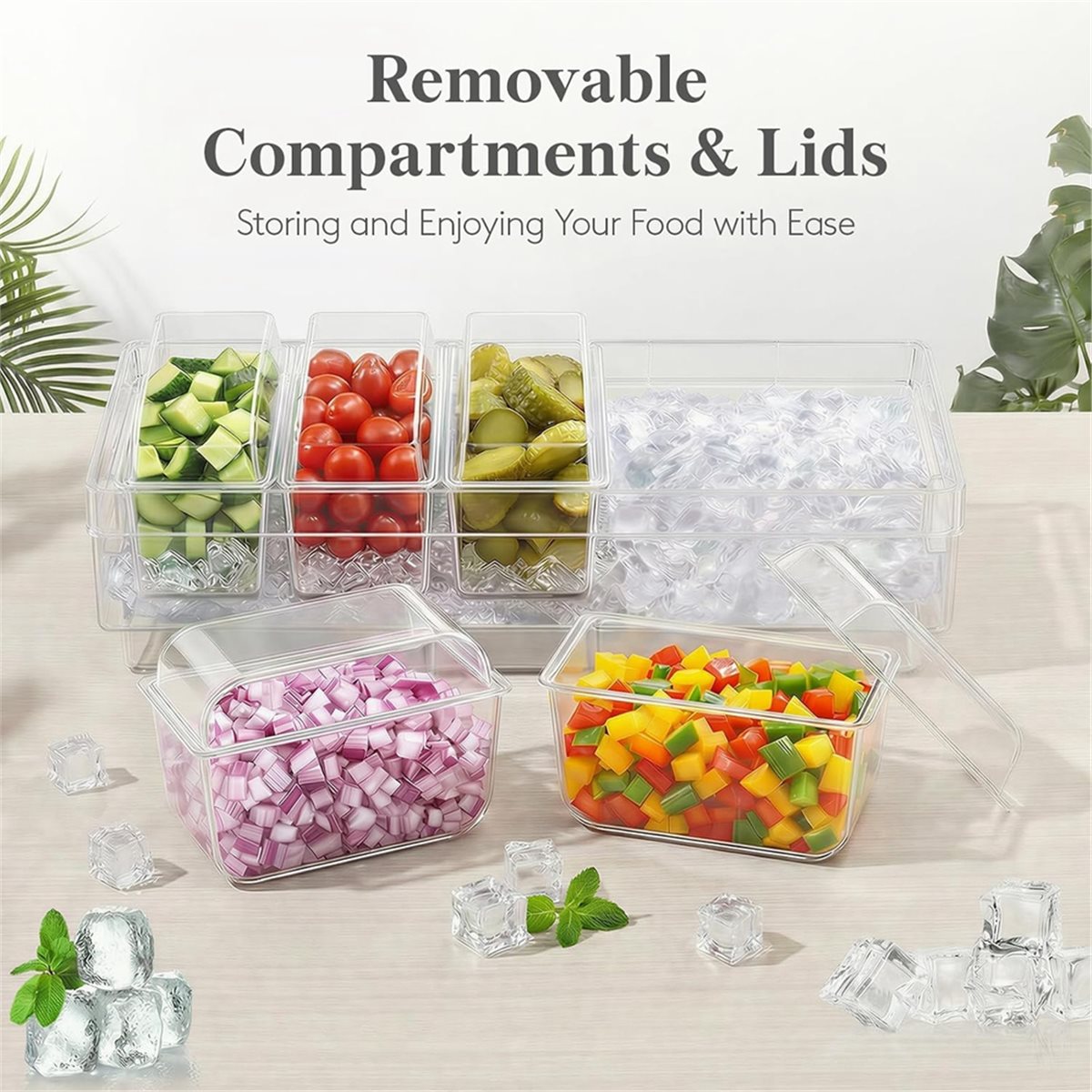 Contenedores refrigerados para - Garnish Tray Set reseña y precio