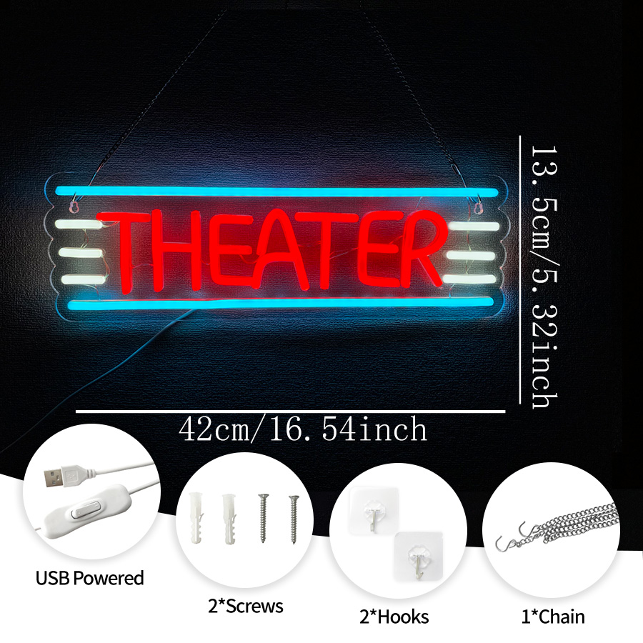 Letrero de neón de teatro para - Home Bar And Theater reseña y precio